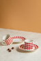 Hermia Juego de Tazas de Café Peyda - Rojo, Blanco y Dorado, 4 Piezas